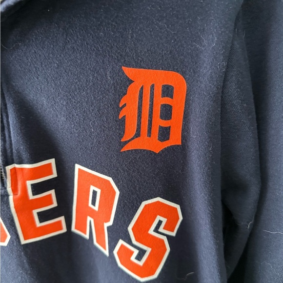 PINK Detroit Tigers Baseball 1/4 Zip Pullover Sweater Women's Small Blue - Picture 3 of 5
